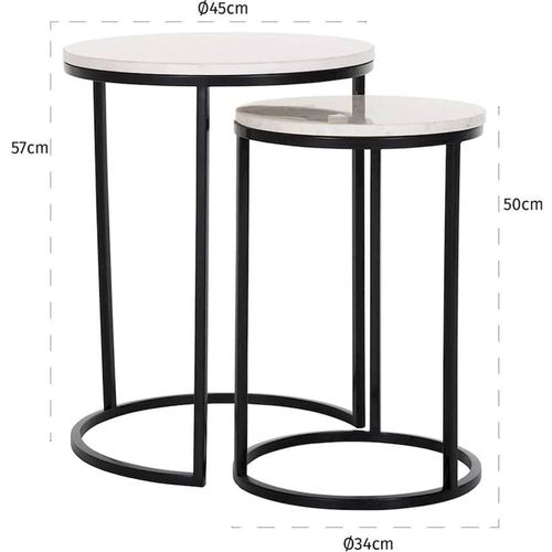 Tables D'appoint Élégantes En Marbre Blanc