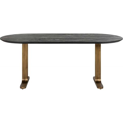 Table Élégante Noir Et Or Pour Salle à Manger