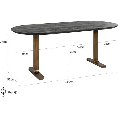 Table Élégante Noir Et Or Pour Salle à Manger