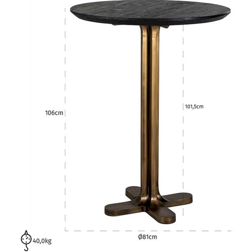 Table Élégante Revelin En Noir Et Or