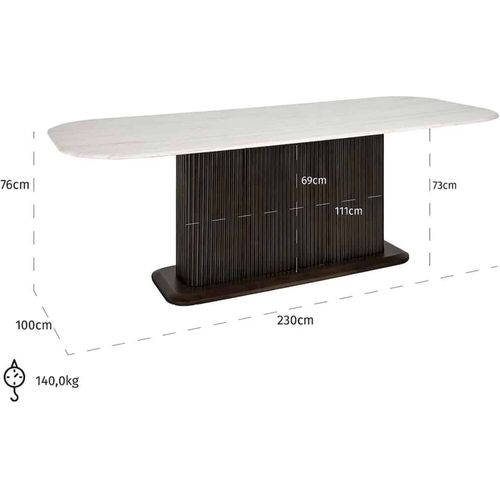 Table Élégante Salle à Manger Bois Foncé