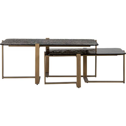 Table De Café Design En Métal Et Verre