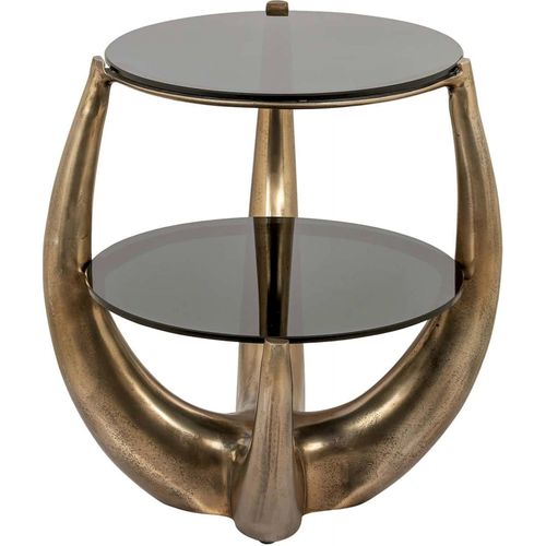 Table Murale Élégante En Or Et Verre