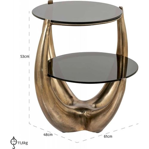 Table Murale Élégante En Or Et Verre