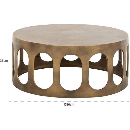 Table De Café Éclat Or Brossé