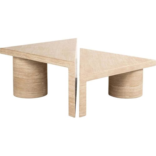 Tables De Café Élégante En Faux Travertin