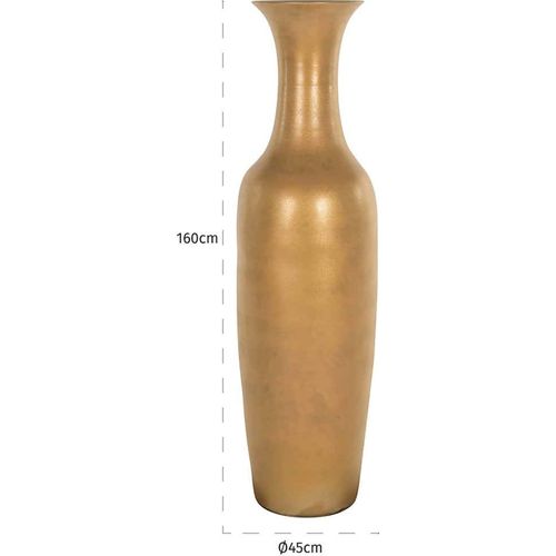 Vase Élégant En Céramique Émaillée Dorée
