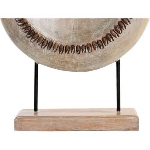 Sculpture Cercle Décoratif Beige En Bois Et Fer Esprit Balinais