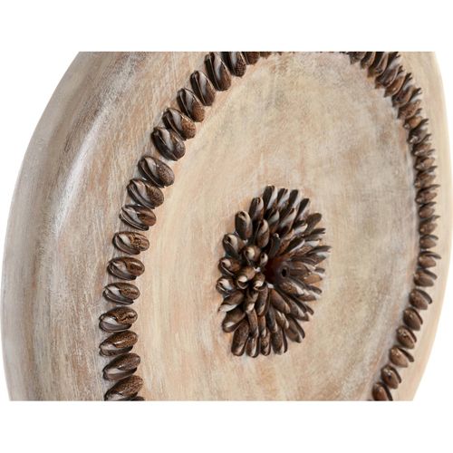 Sculpture Cercle Décoratif Beige En Bois Et Fer Esprit Balinais