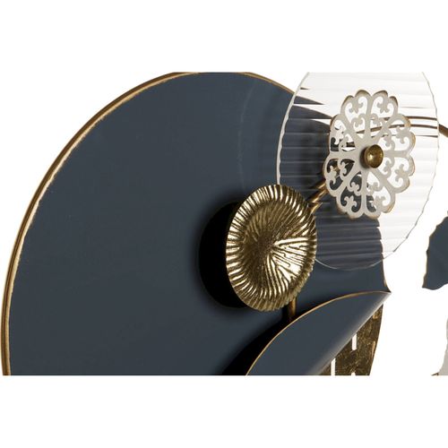 Sculpture Décorative Abstraite Métal Doré Bleu Blanc Moderne