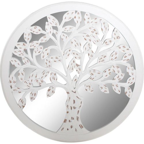 Miroir Décoratif Arbre Usé Blanc Esprit Nature Mural