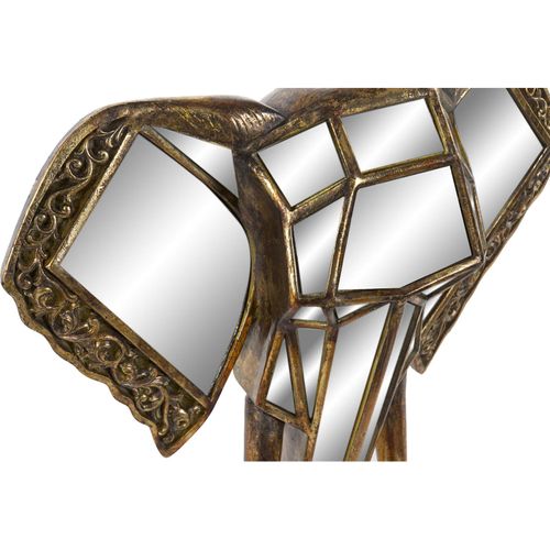 Miroir Décoratif Mural Éléphant Doré Finition Vieillie Glamour