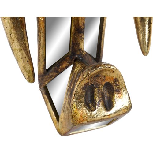 Miroir Décoratif Mural Éléphant Doré Finition Vieillie Glamour