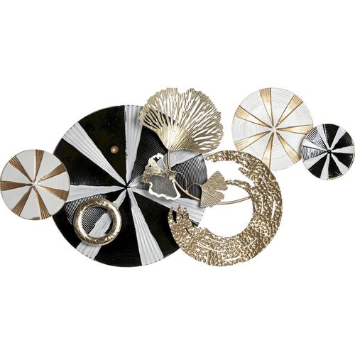 Décoration Murale Métal Noir Doré Blanc Style Moderne Élégant