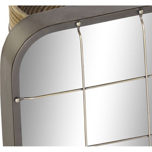 Miroir Mural Métal Noir Et Doré Style Loft Industriel Chic