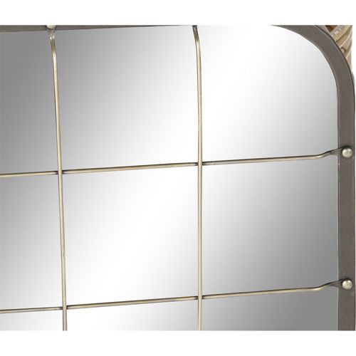 Miroir Mural Métal Noir Et Doré Style Loft Industriel Chic