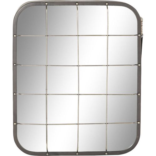 Miroir Mural Métal Noir Et Doré Style Loft Industriel Chic