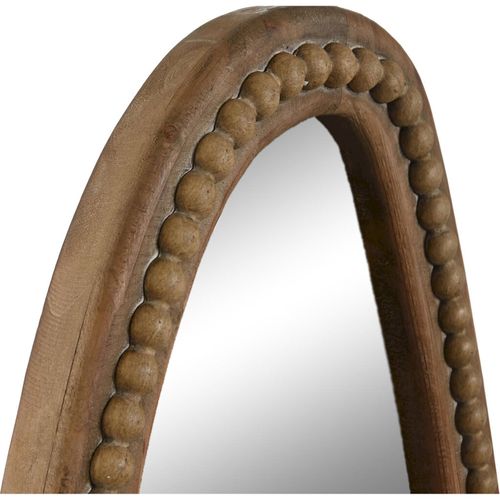 Miroir Bois Marron Style Colonial Avec Perles Décoratives