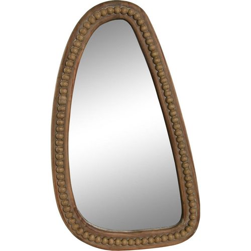 Miroir Bois Marron Style Colonial Avec Perles Décoratives