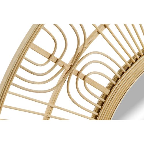 Miroir Rond Scandi Bambou Naturel Design Épuré Pour Salon Moderne