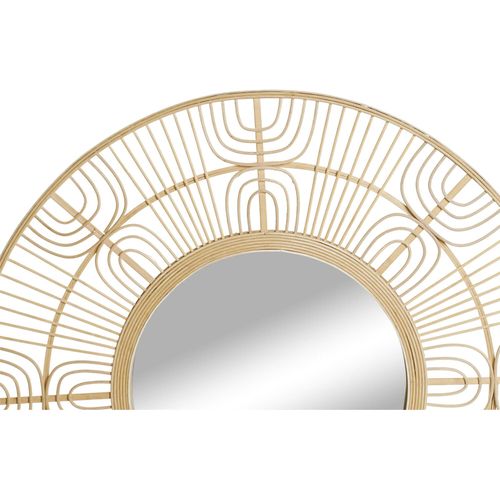 Miroir Rond Scandi Bambou Naturel Design Épuré Pour Salon Moderne