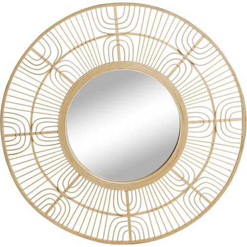 Miroir Rond Scandi Bambou Naturel Design Épuré Pour Salon Moderne