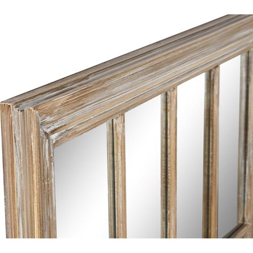 Miroir Fenêtre Esprit Traditionnel Bois Naturel Patiné