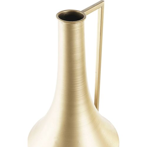 Vase Métal Doré Feuilles Exotiques Style Tropical Élégant