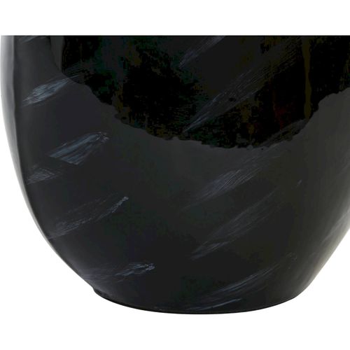 Vase Décoratif Noir Argenté En Verre Et Aluminium Moderne