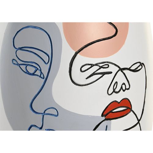 Vase Visage Abstrait Multicolore En Résine Style Scandinave