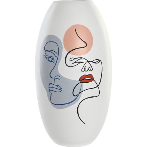 Vase Visage Abstrait Multicolore En Résine Style Scandinave
