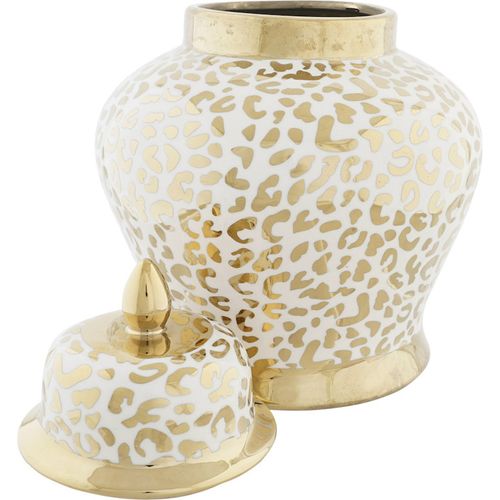 Vase En Porcelaine Blanc Doré Style Colonial Raffiné