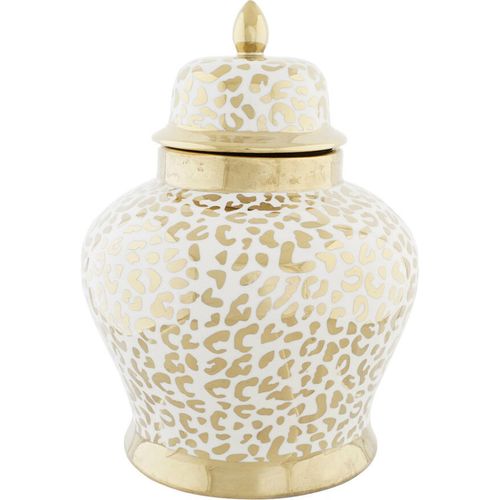 Vase En Porcelaine Blanc Doré Style Colonial Raffiné