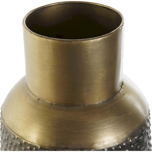 Vase Métal Gris Foncé Et Doré Style Moderne Élégant