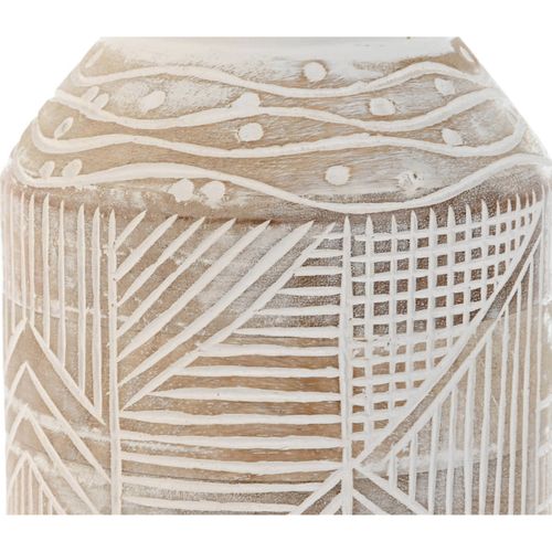 Vase Décoratif En Bois De Manguier Blanc Naturel Style Colonial