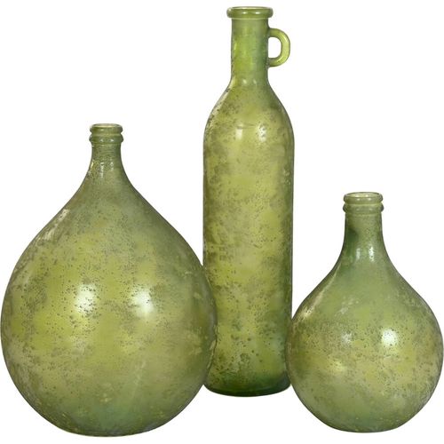 Vase Vert En Cristal Recyclé Avec Anse Style Cottage