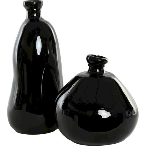 Vase Organique Noir En Cristal Recyclé Style Urban Chic