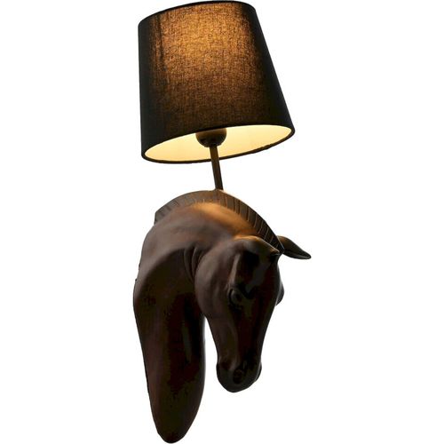 Applique Murale Tête De Cheval Résine Marron Foncé Style Colonial