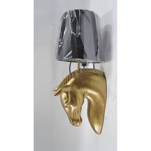 Applique Murale Tête De Cheval Dorée Style Colonial Chic