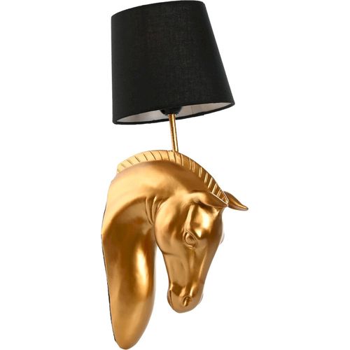 Applique Murale Tête De Cheval Dorée Style Colonial Chic