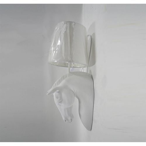 Applique Murale Cheval Blanc Effet Vieilli En Résine Élégante