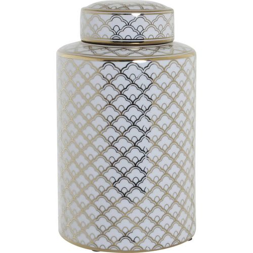 Vase En Porcelaine Blanc Et Doré Style Glamour Élégant