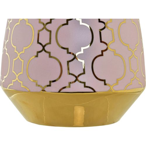 Vase Porcelaine Rose Doré Chromé Élégant