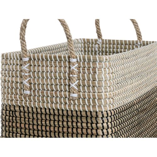 Panier Tribal En Jonc De Mer Blanc Noir Naturel Style Boho