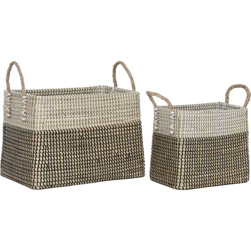 Panier Tribal En Jonc De Mer Blanc Noir Naturel Style Boho