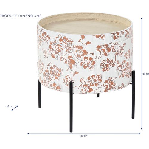 Table D'appoint Blanche Effet Shabby Chic En Métal Et Mdf