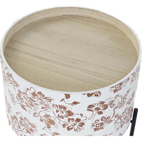 Table D'appoint Blanche Effet Shabby Chic En Métal Et Mdf