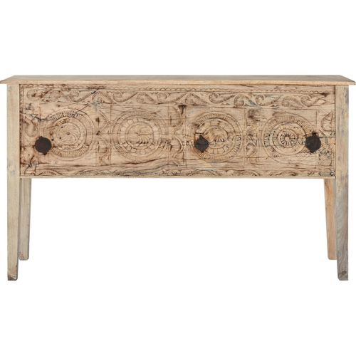 Table Console En Bois Exotique Sculpté Design Naturel