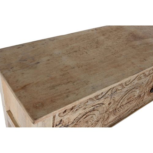 Table Console En Bois Exotique Sculpté Design Naturel