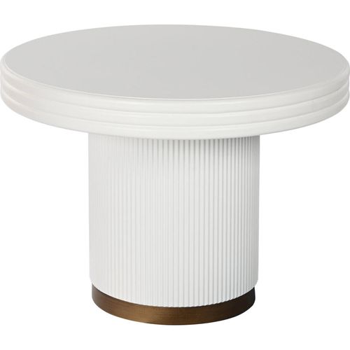 Table Basse Blanche Élégante En Bois Mdf Style Contemporain